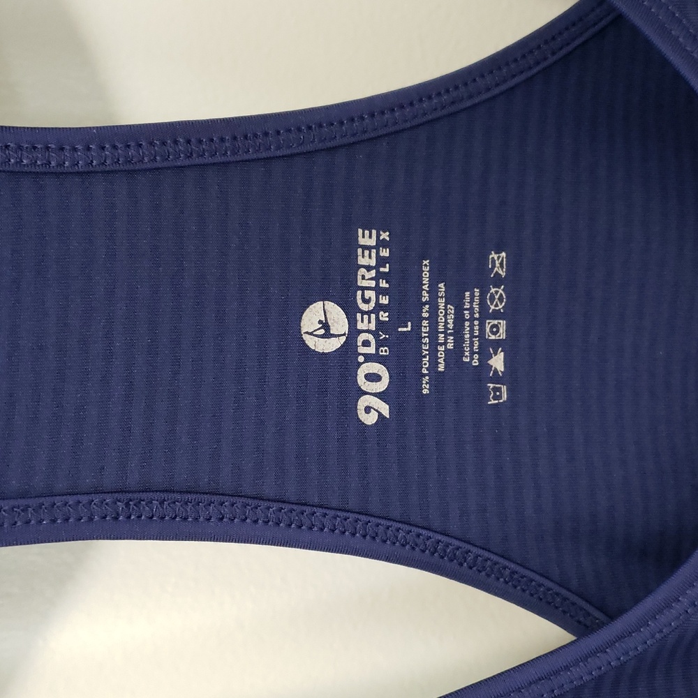 〰️90 Degree By Reflex〰️ Navy Racerback AthleticTank L - Picture 2 of 6